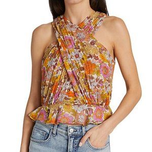 Veronica Beard Kailani Floral Peplum Tank Top